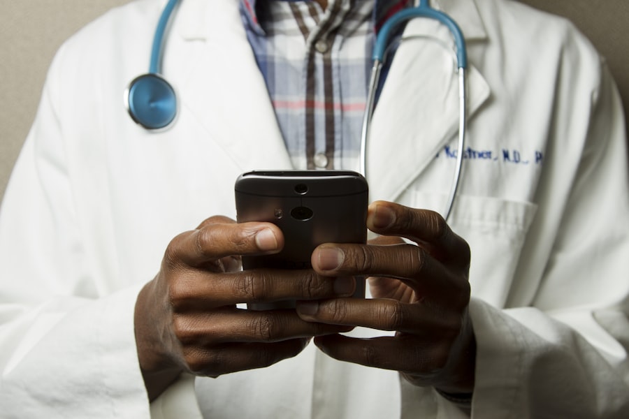 A clinician at work